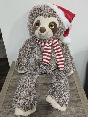 Goffa Sloth with Christmas Hat & Scarf Plush Stuffed Animal Large Toy 24"